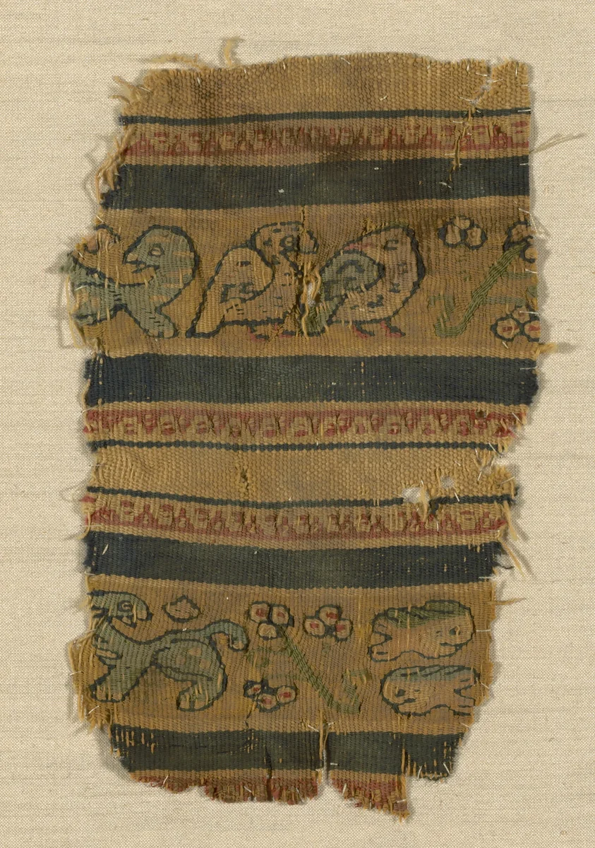 Fragment (Border) by Coptic Egypt, textile, 1-500