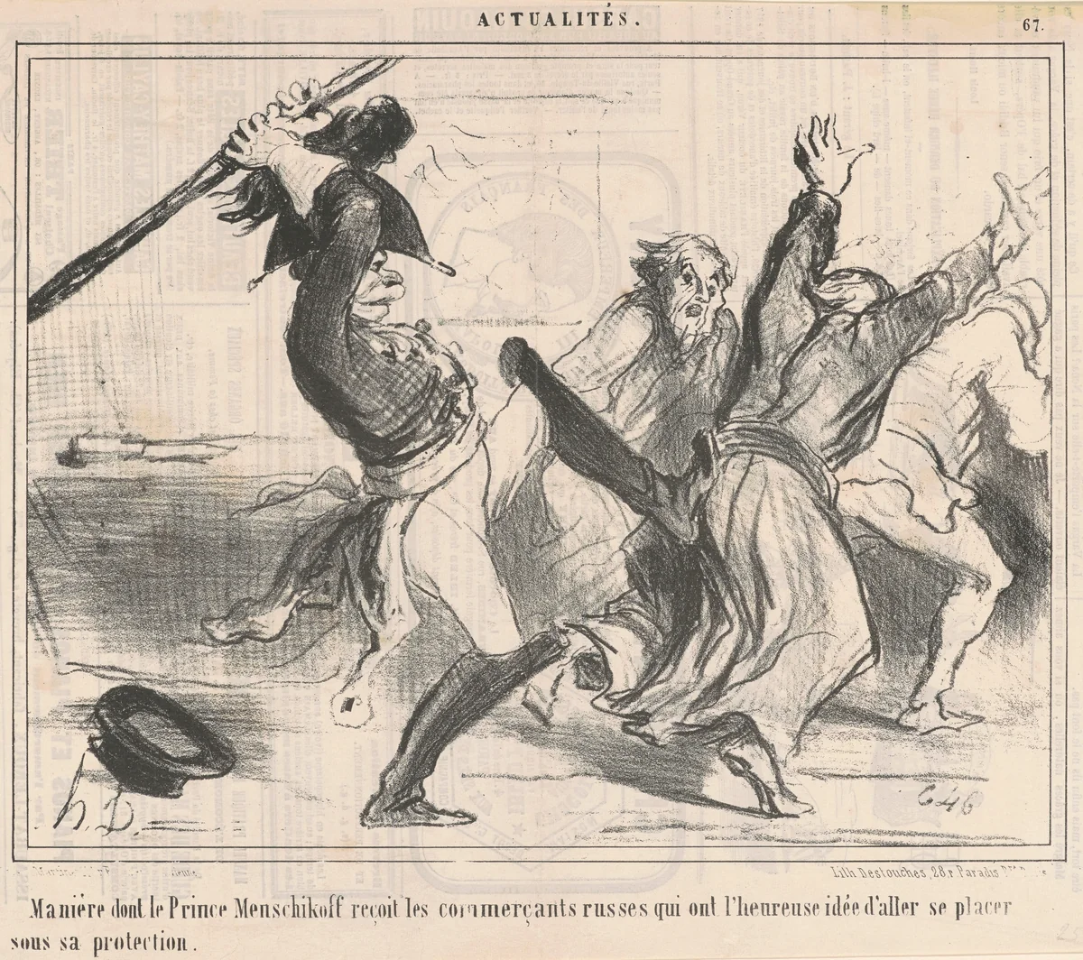 Manière dont ... by Honoré Daumier, print, 1854