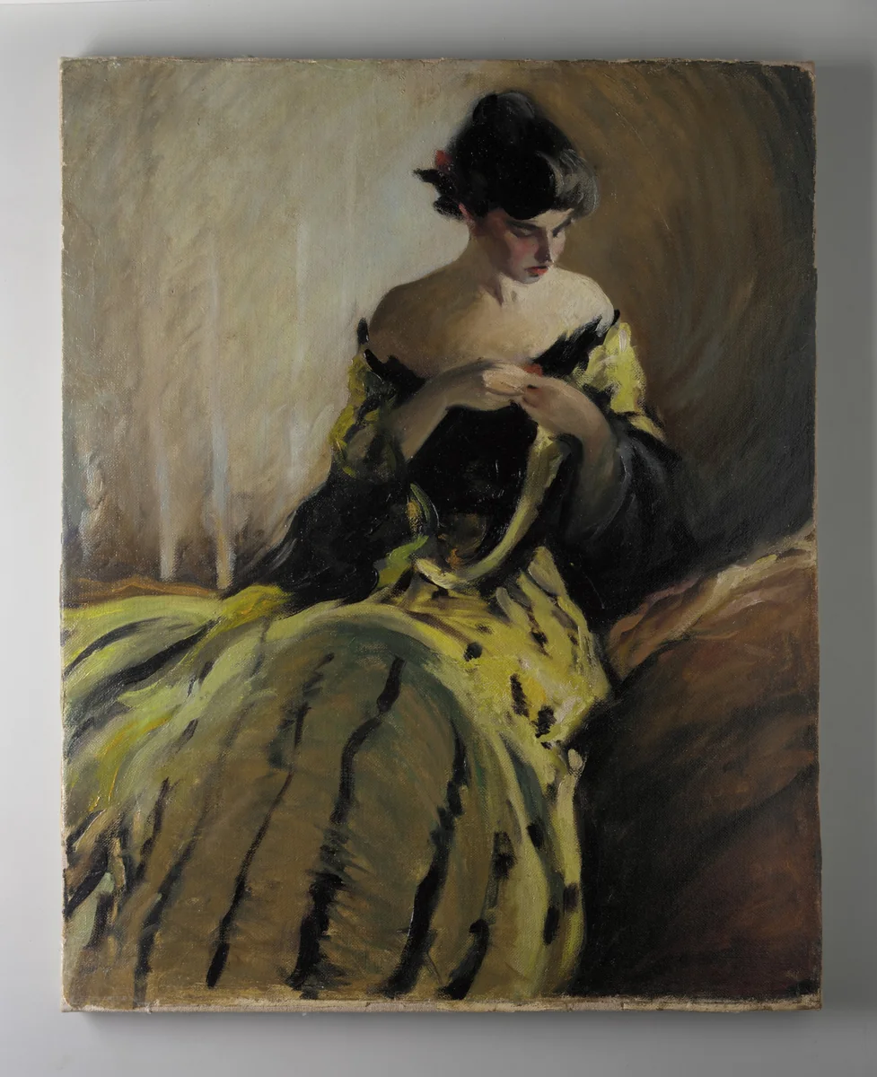 Study in Black and Green (Oil Sketch) by John White Alexander, artwork, 1903-1906