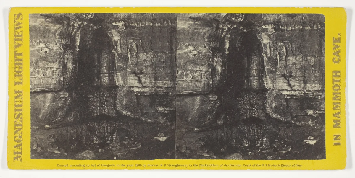 "Wandering Willie's Spring", No. 12 from the series "Mammoth Cave Views" by Chas Waldack, photograph, 1866