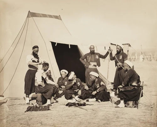 The Bathhouse of the Zouaves from the album Memories of the Camp de Châlons under General Decaën by Gustave Le Gray, photograph, 1857