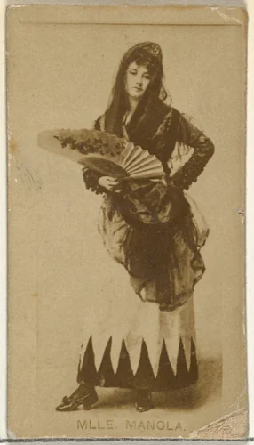 Mlle. Manola, from the Actors and Actresses series (N145-8) issued by Duke Sons & Co. to promote Duke Cigarettes by W. Duke, Sons & Co., photograph, 1890-1895