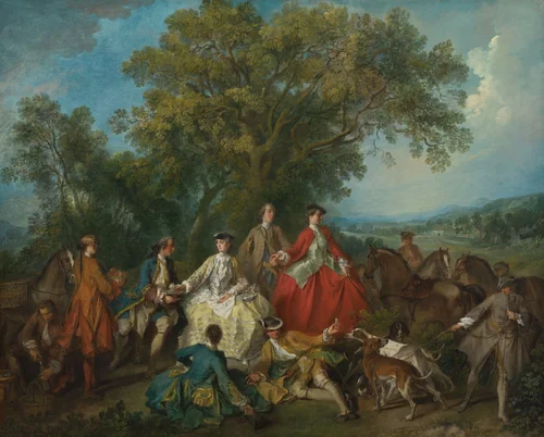 Picnic after the Hunt by Nicolas Lancret, painting, 1735-1740