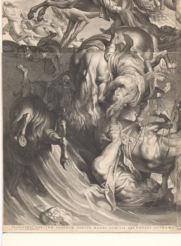 Slag van de Amazonen (detail) by Lucas Vorsterman, print, 1623