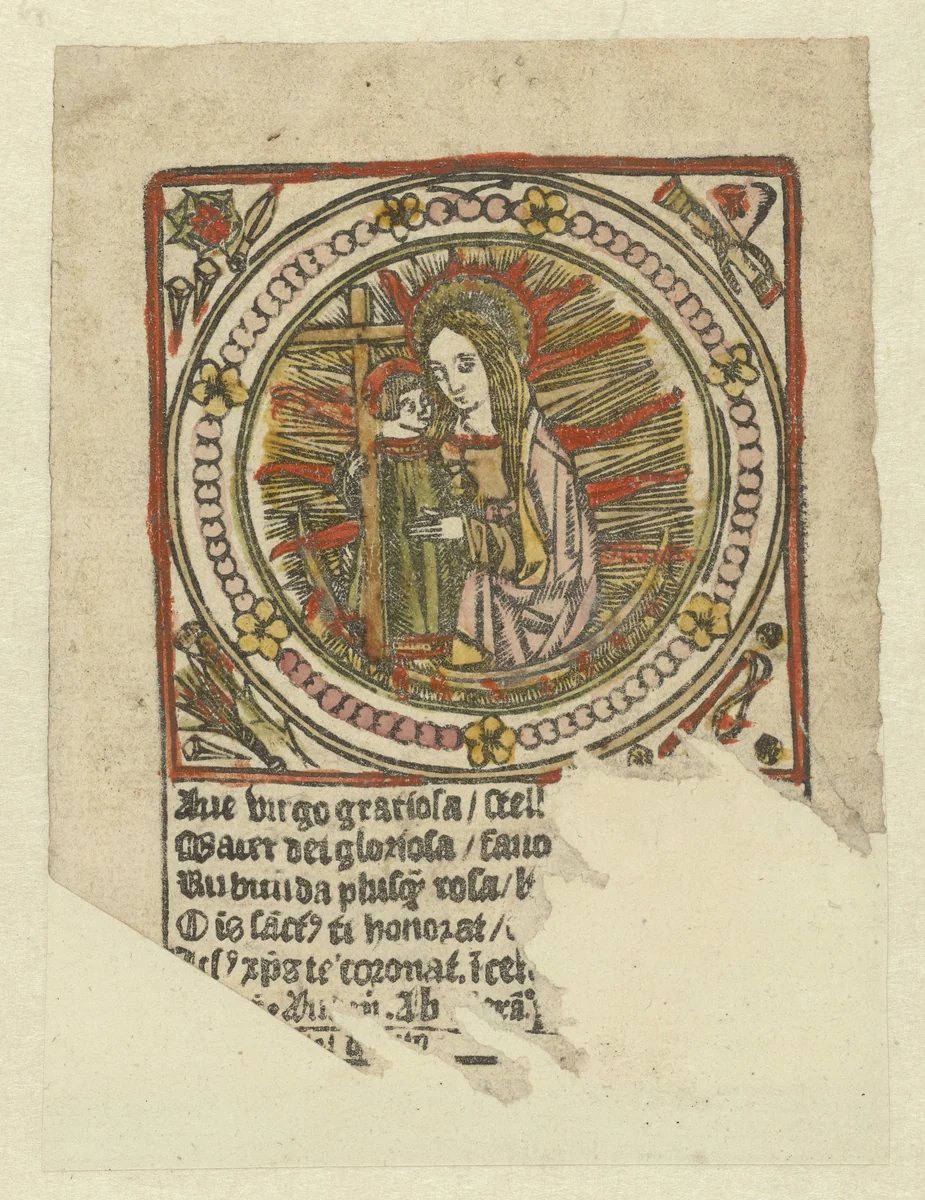Madonna in de glorie by anonymous, print, 1490-1510