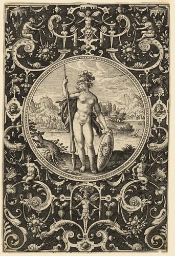 Minerva by Adriaen Collaert, print, 1575-1618