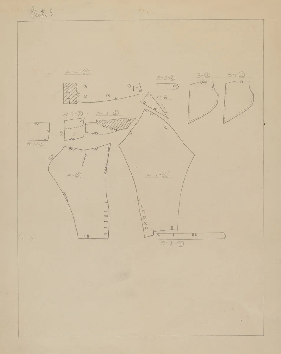 Pattern for Man's Suit by Henry De Wolfe, index of american design, 1938