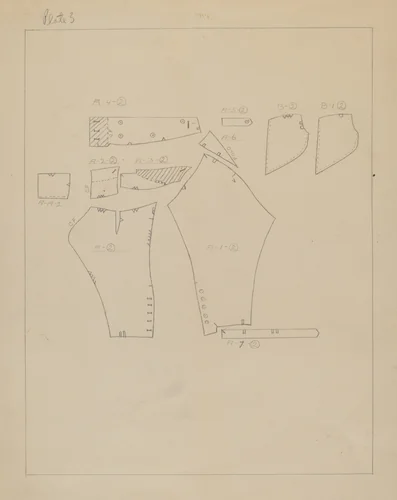 Pattern for Man's Suit by Henry De Wolfe, index of american design, 1938