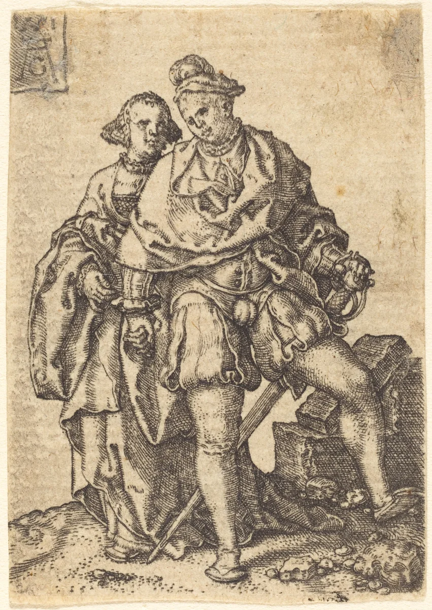 Dancing Couple by Heinrich Aldegrever, print, 1551