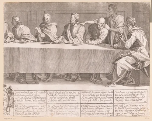 Het Laatste Avondmaal (rechterdeel) by Unknown, print, 1590-1621