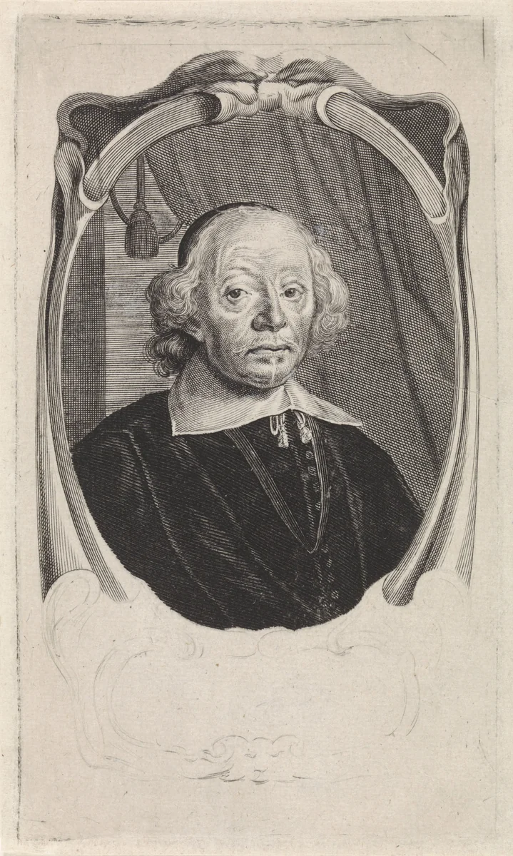 Portret Johan de Brune by Theodor Matham, print, 1656