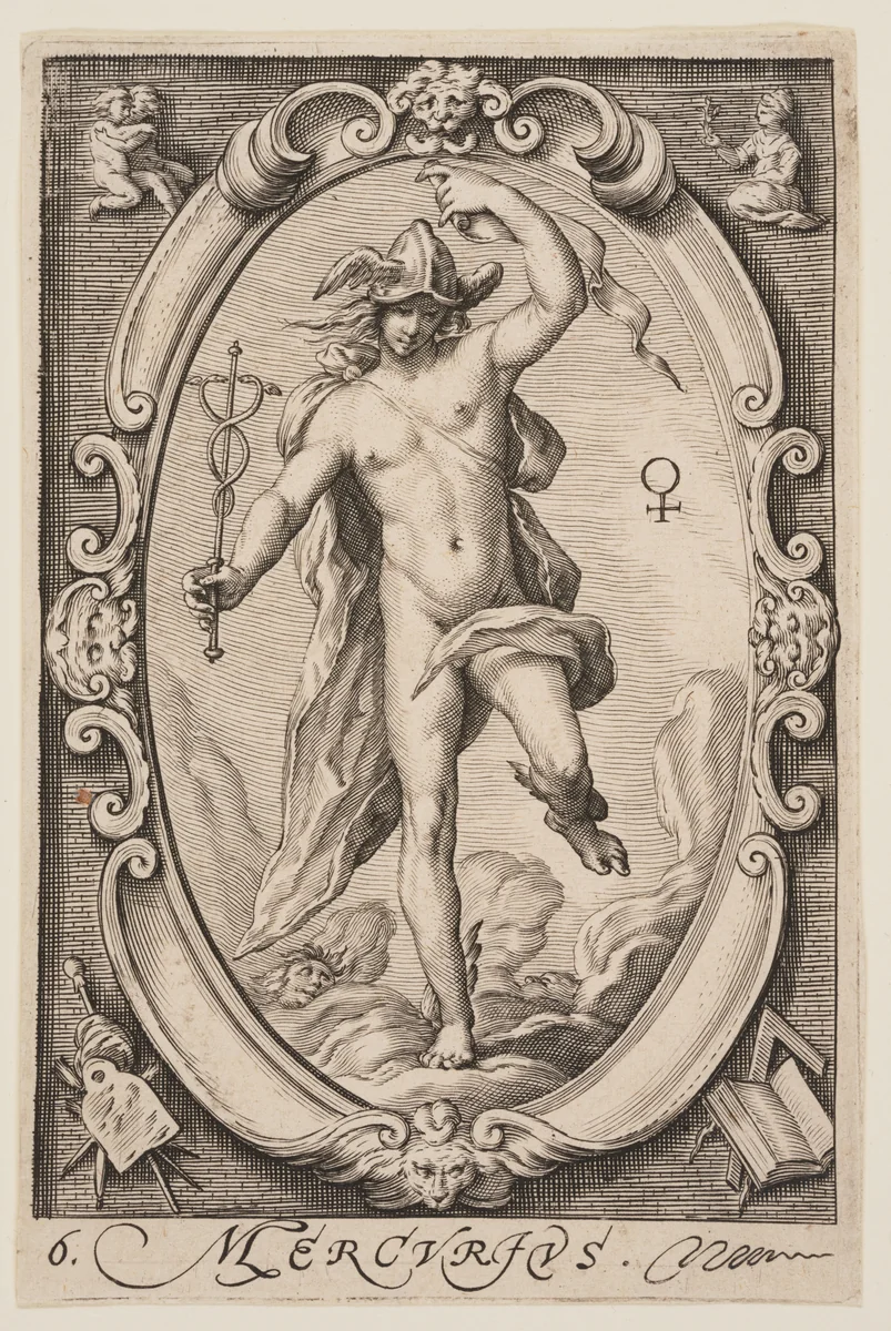 Mercury, from The Seven Planets by Jacob Matham, print, 1597
