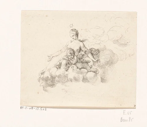 Venus in de wolken by Daniel Nikolaus Chodowiecki, print, 1769