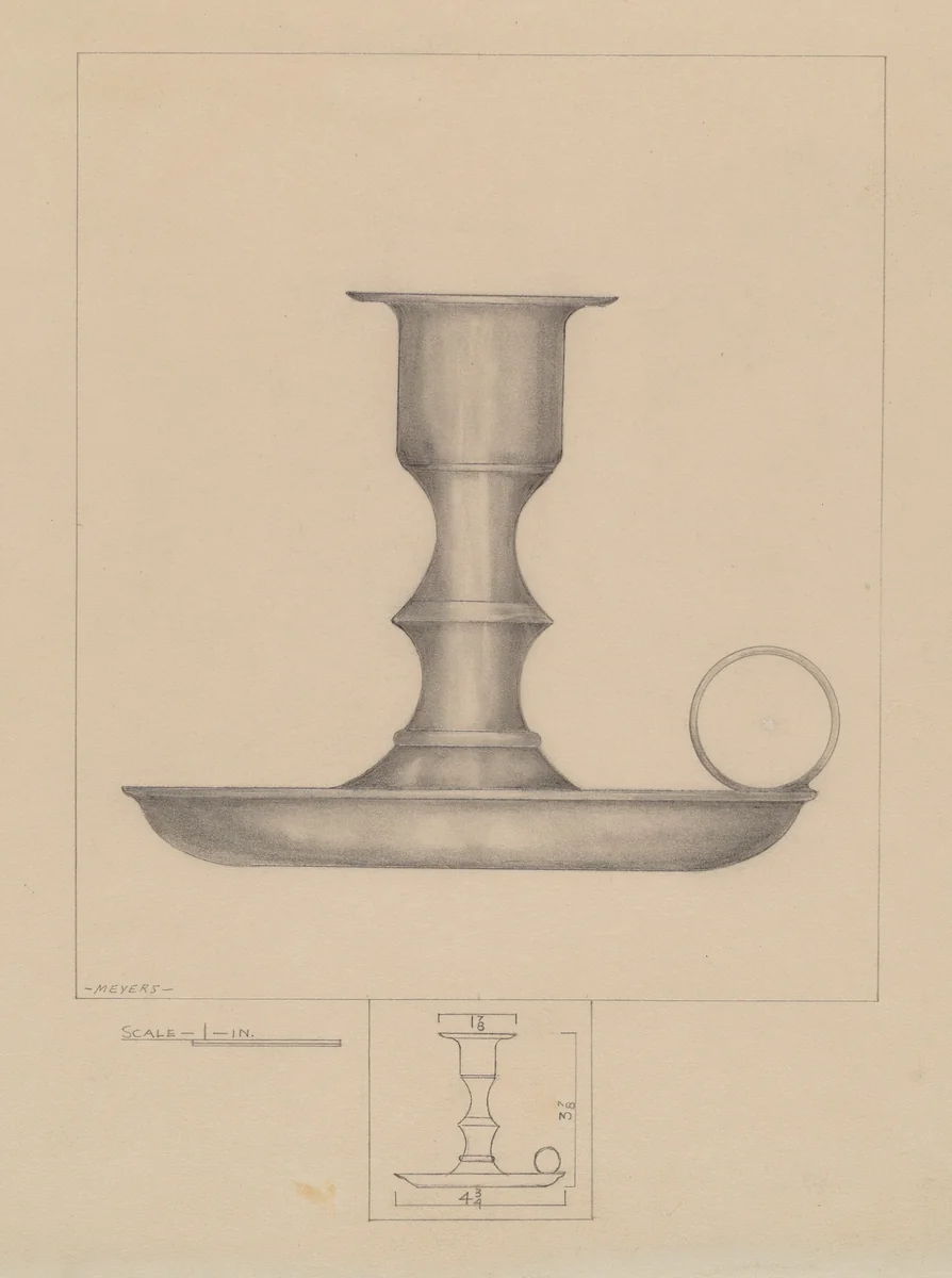 Candlestick by Henry Meyers, index of american design, 1936