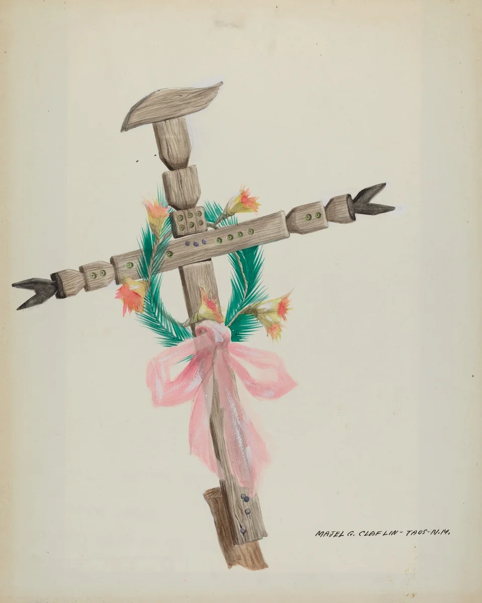 Carved Cross - Grave by Majel G. Claflin, index of american design, 1937