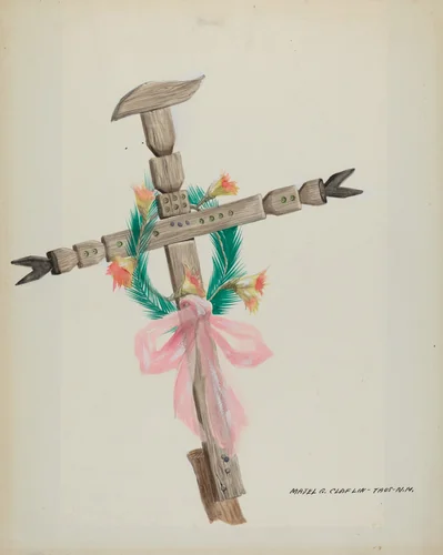 Carved Cross - Grave by Majel G. Claflin, index of american design, 1937