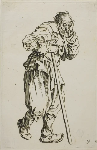 The Beggar on Crutches, plate sixteen from The Beggars by Jacques Callot, print, 1617-1627
