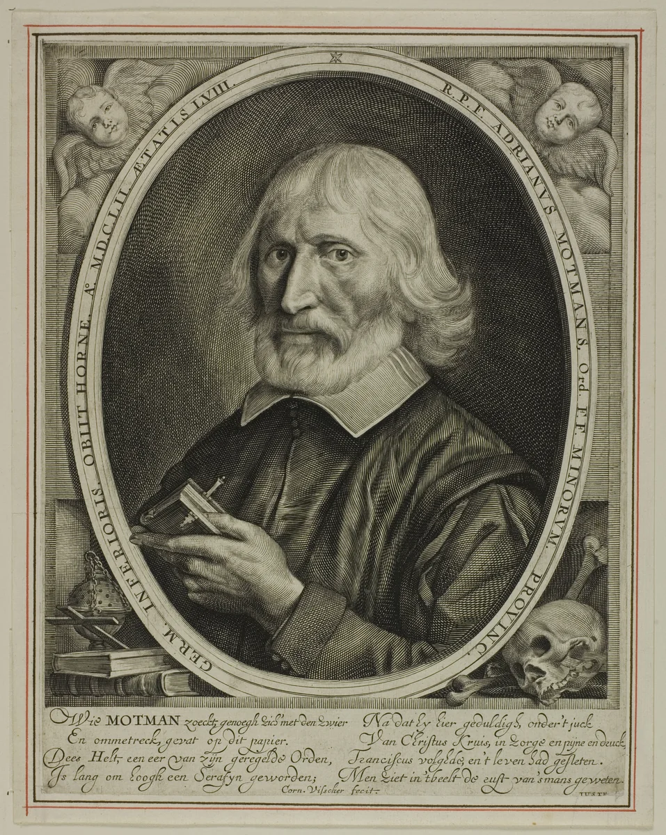 Adriaen Motmans by Cornelis Visscher, print, 1649-1658