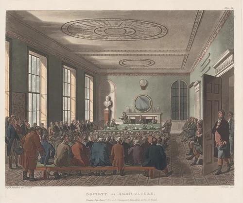 Society of Agriculture by Thomas Rowlandson, print, 1809