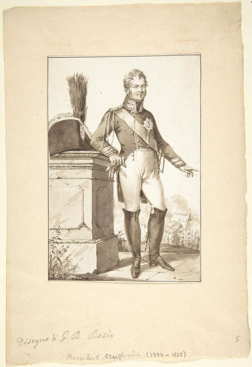 Portrait of Alexander I, Czar of Russia by Jean-Baptiste-François Bosio, drawing, 1780-1827