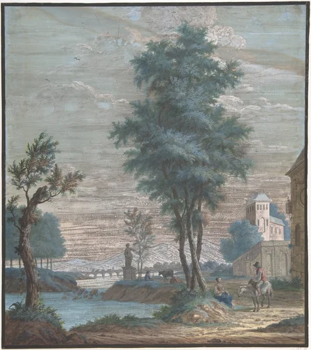 Italian Lanscape by Pieter de Groot, drawing, 1769