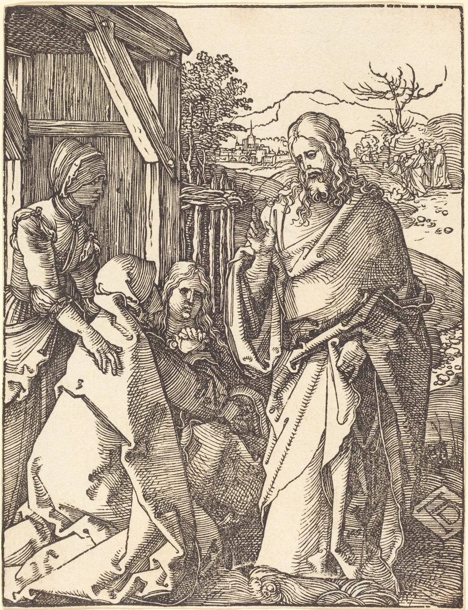Christ Taking Leave from His Mother by Albrecht Dürer, print, 1509-1510