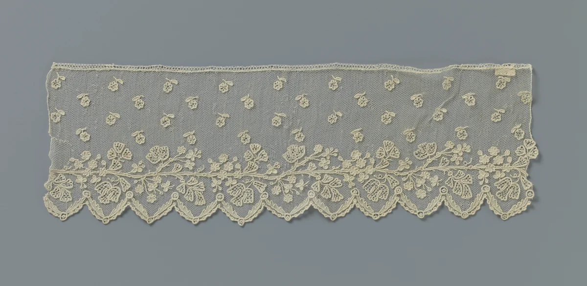 Strook naaldkant met zigzagschulpen by anonymous, other, 1810