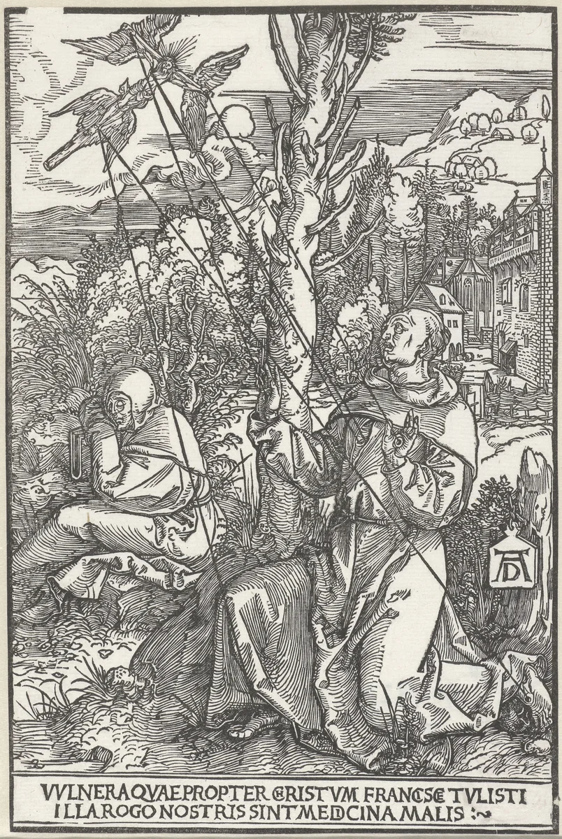De stigmatisatie van de Heilige Franciscus by Unknown, print, 1503-1504