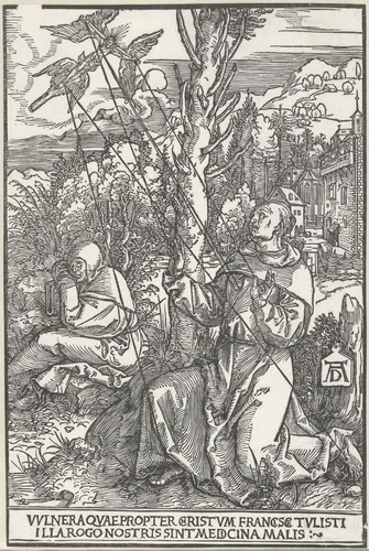 De stigmatisatie van de Heilige Franciscus by Unknown, print, 1503-1504