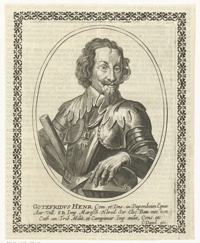 Portret van Gottfried Heinrich, graaf van Pappenheim by Cornelis Danckerts, print, 1613-1656
