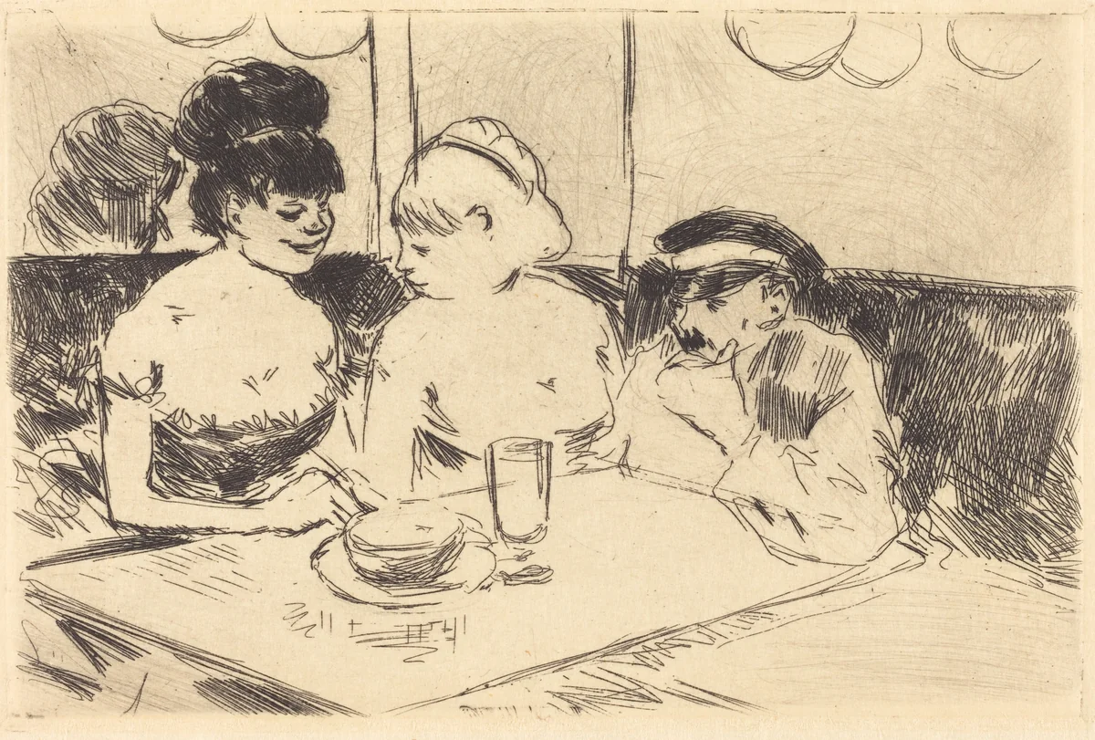 Maison close (planche refusée) (Bordello) (refused plate) by Jean-Louis Forain, print, 1852-1931