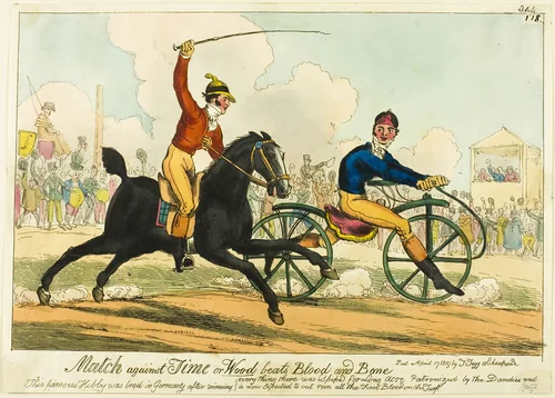 Match Against Time, or Wood beats Blood and Bone by Charles Williams, print, 1819