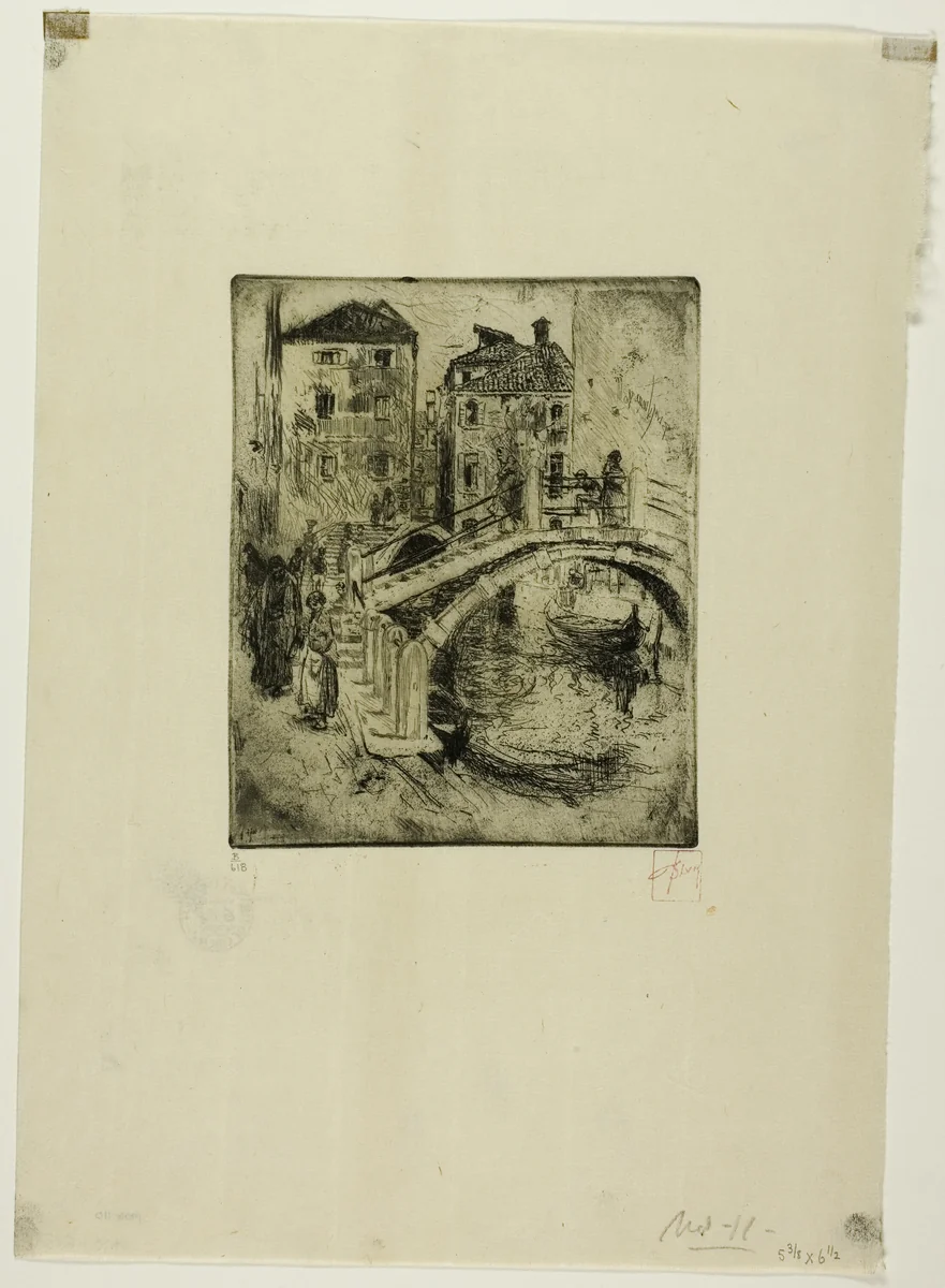 Venetian Canal and Bridges by Robert Frederick Blum, print, 1886