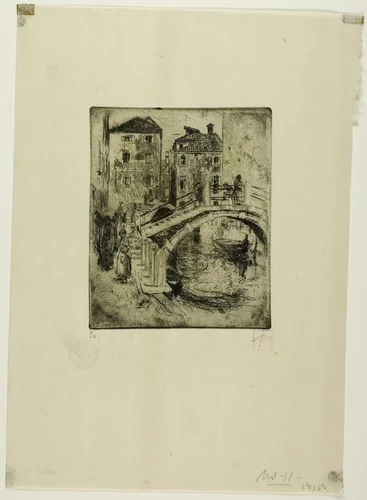 Venetian Canal and Bridges by Robert Frederick Blum, print, 1886
