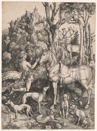 Saint Eustace by Albrecht Dürer, print, 1501