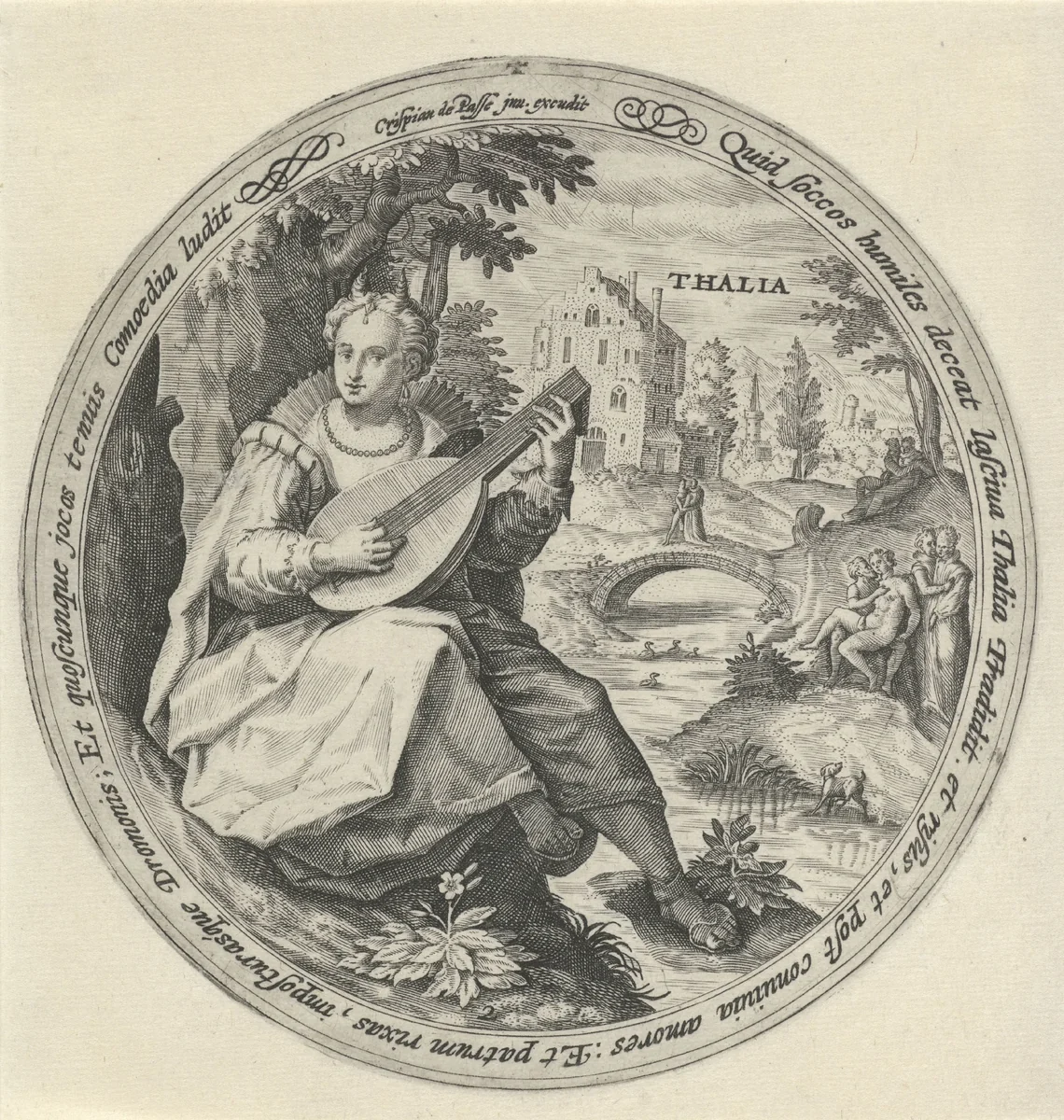Thalia by Crispijn van de Passe, print, 1589-1611