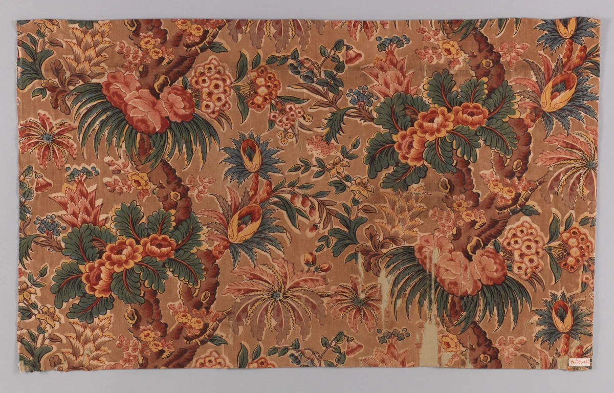 Floral print by Bannister Hall, textile, 1810-1820