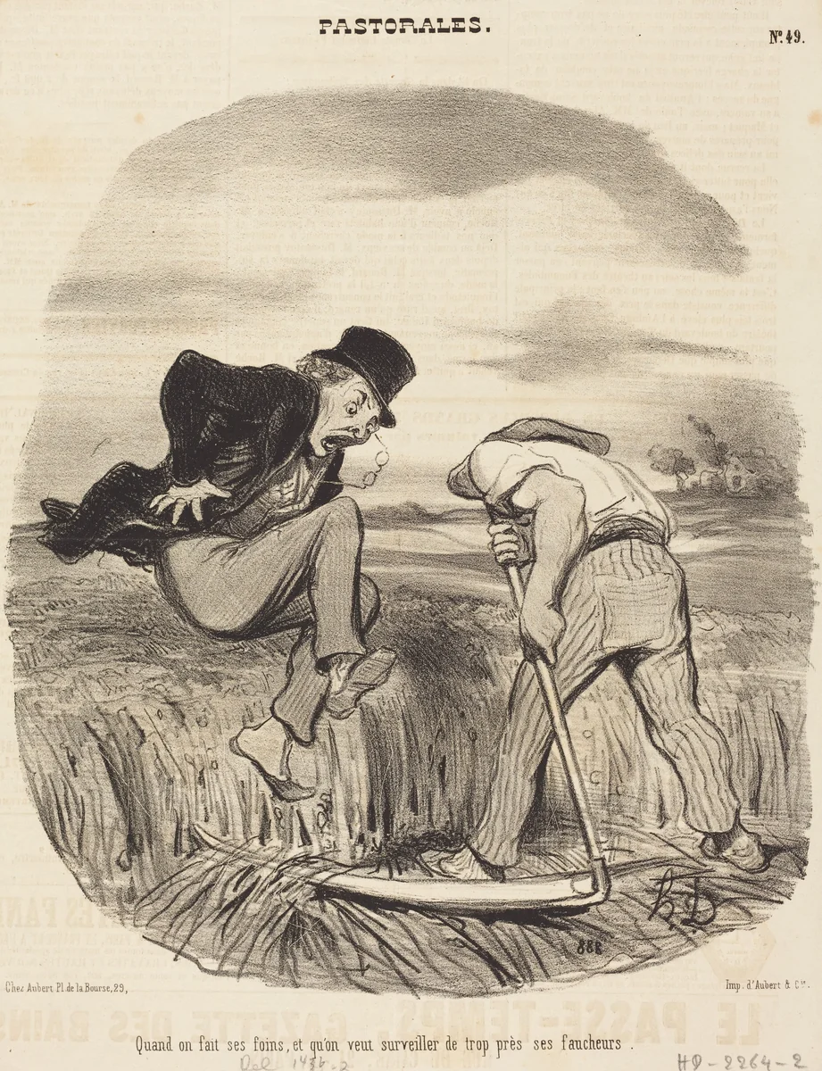 Quand on fait ses foins... by Honoré Daumier, print, 1846