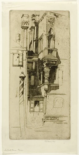 Tintoret's House, plate six from the North Italian Set by David Young Cameron, print, 1894
