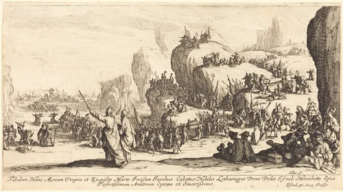 The Crossing of the Red Sea by Jacques Callot, print, 1629