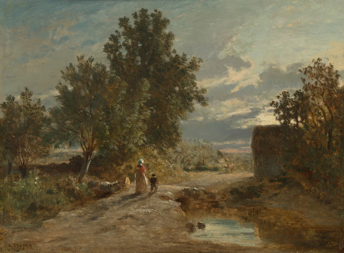 Landscape with Figures by Constant Troyon, painting, 1825-1874