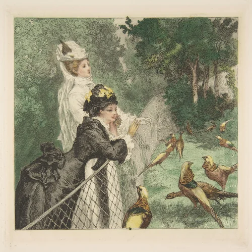 In the Zoological Garden by Félix Bracquemond, print, 1868-1878