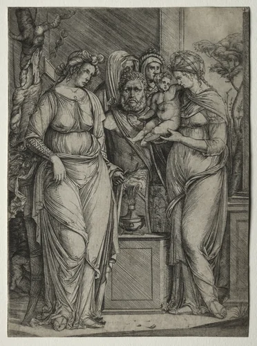 Sacrifice of Priapus by Jacopo de' Barbari, print, 1494-1506