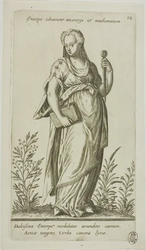 Enterpe, Muse of Music, plate 10 from Parnassus Biceps by Johann Theodor de Bry
Robert Boissard
Jean-Jacques Boissard, print, 1601
