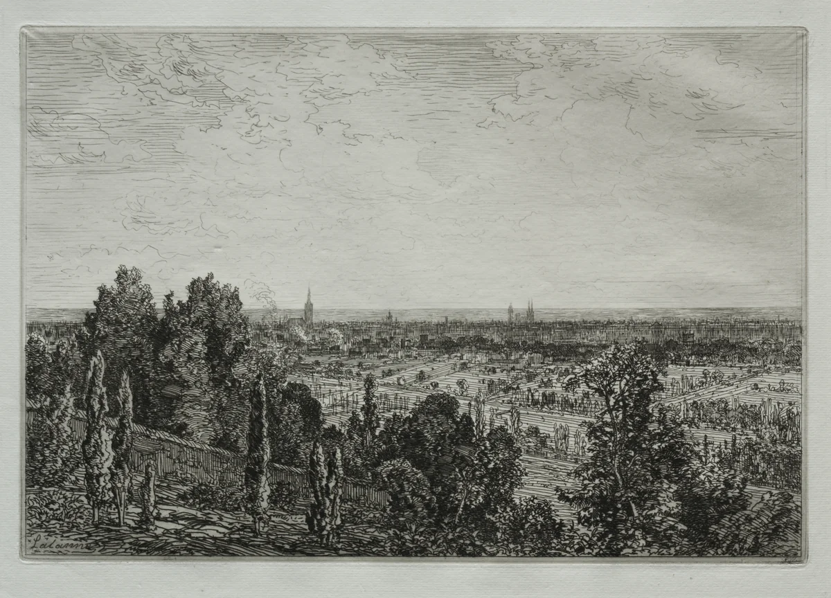 Bordeaux, View from the Coast of Cénon by Maxime Lalanne, print, 1879