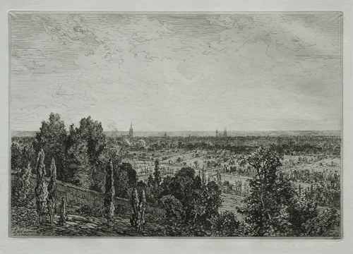 Bordeaux, View from the Coast of Cénon by Maxime Lalanne, print, 1879
