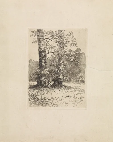 Twee bomen by Elias Stark, print, 1886