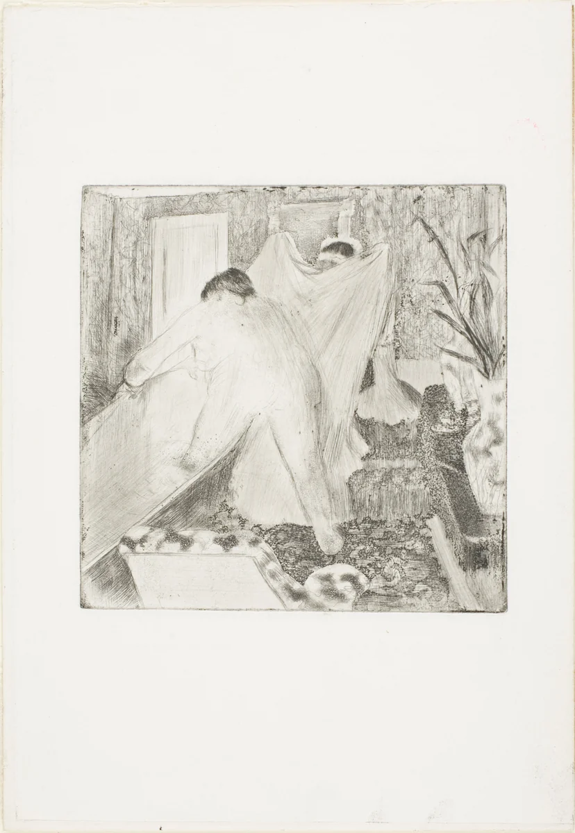 Leaving the Bath by Edgar Degas, print, 1879-1880