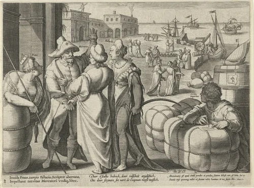 Misbruik van het handelsrecht by Unknown, print, 1593-1597
