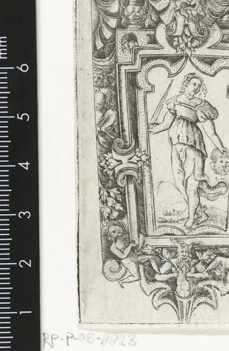 Gedeelte van een schede met Judit by Unknown, print, 1500-1599